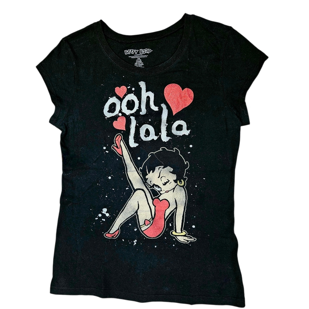 Betty Boop, ooh lala, Short-Sleeve T-Shirt, Black - Size L (11/13 Junior)